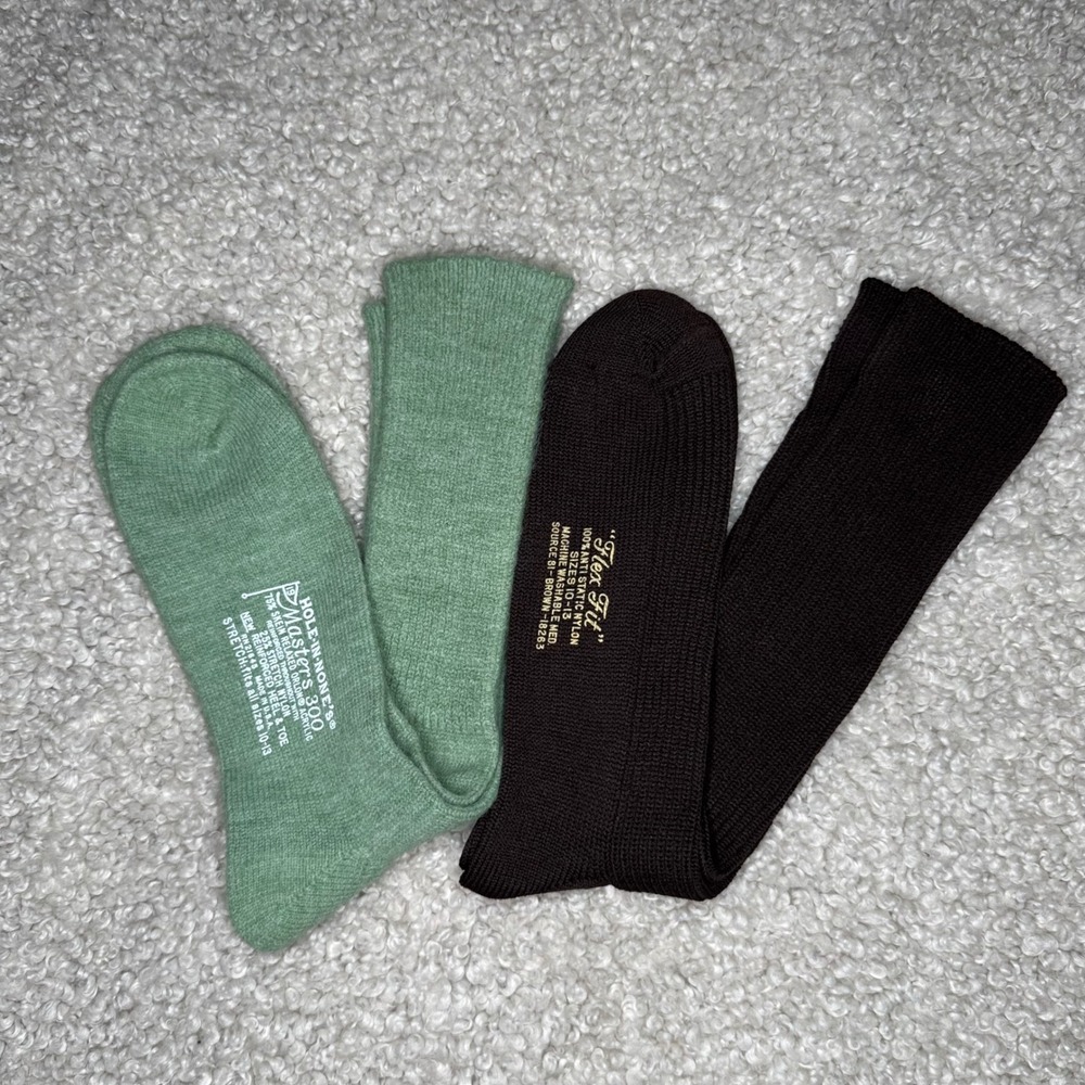 Vintage Men's Socks Bundle Hole-In-None's Masters 300 Green Flex Fit Brown 10-13